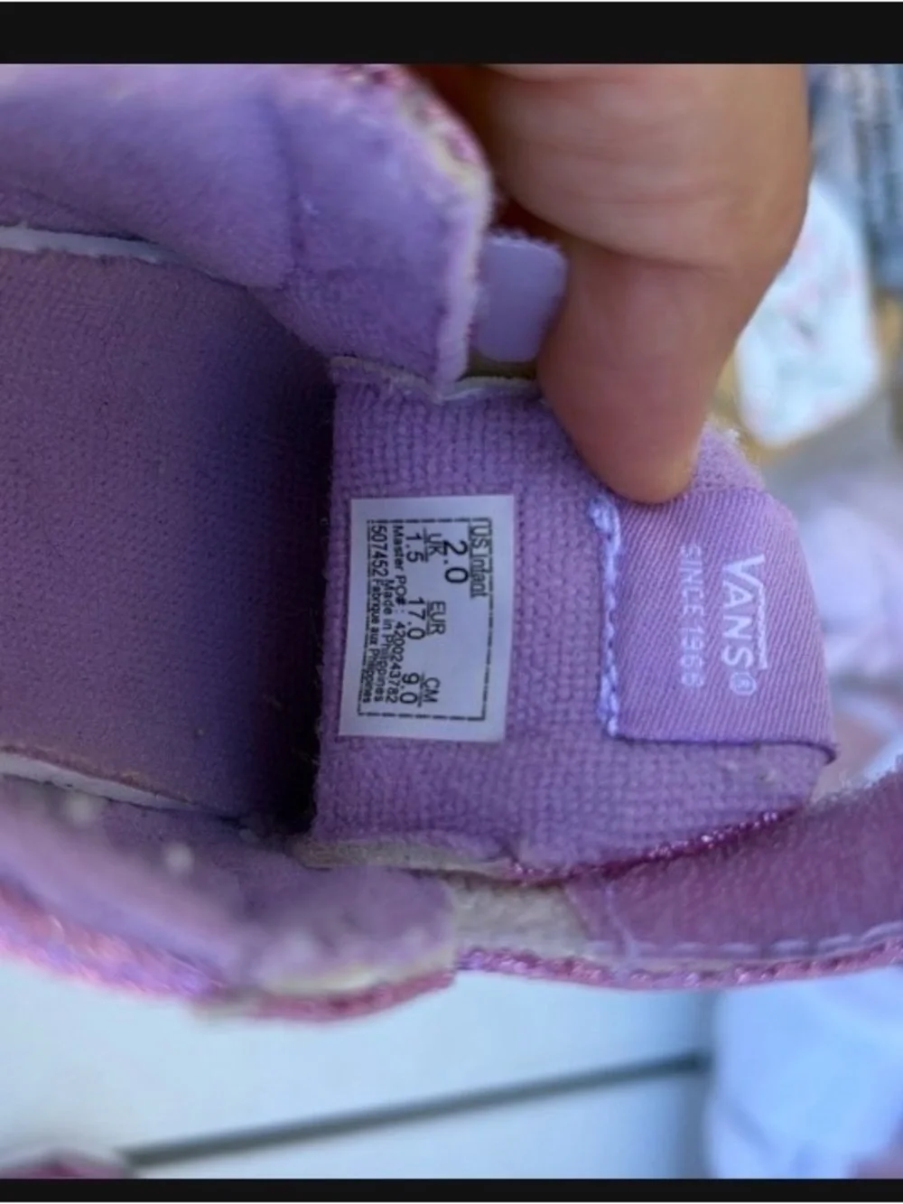 Vans Toddler Pink Glitter Strap Sneakers
